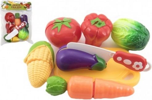 Zelenina krájecí plast s prkénkem 13,5x8cm s nožem - obrázek 1