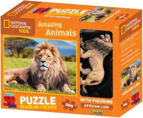 3D Puzzle Lev 100 dílků figurka - obrázek 1