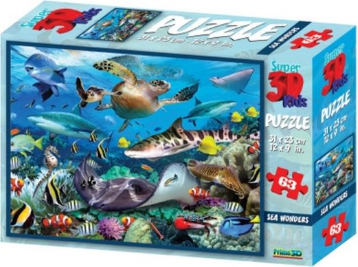 3D Puzzle Podmořský svět 63 dílků - obrázek 1