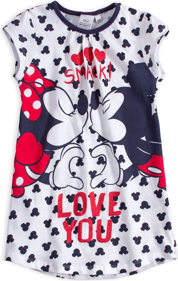 DISNEY MINNIE Dívčí noční košile DISENY MINNIE LOVE YOU modrý potisk Velikost: 116 - obrázek 1