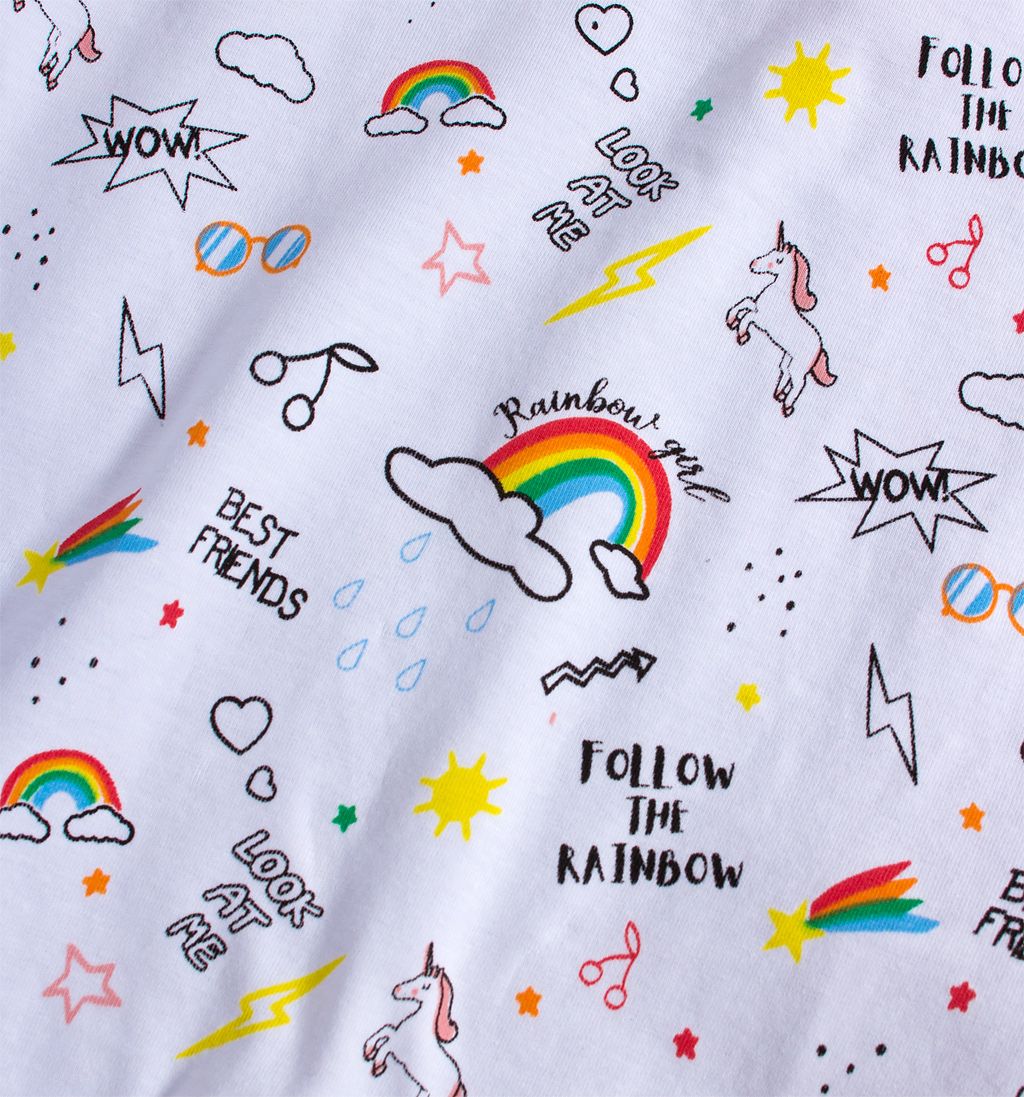 Dívčí tričko KNOT SO BAD RAINBOW bílé Velikost: 98 - obrázek 2