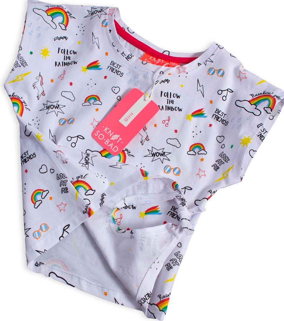 Dívčí tričko KNOT SO BAD RAINBOW bílé Velikost: 98 - obrázek 3