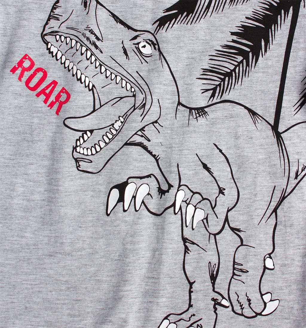 GLO STORY Chlapecké tričko GLO-STORY TYRANOSAURUS šedé Velikost: 98 - obrázek 2