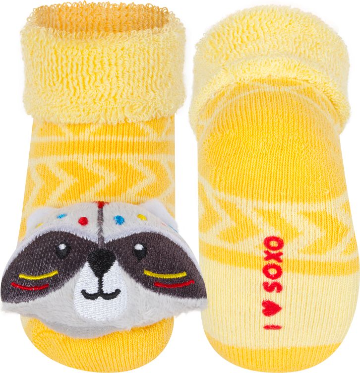 Kojenecké ponožky s chrastítkem SOXO MÝVAL žluté Velikost: 16-18 - obrázek 1