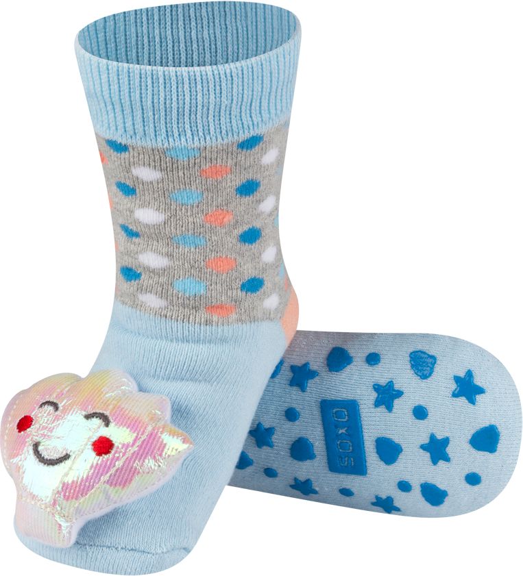 SOXO Dětské ponožky s chrastítkem LASTURA modré Velikost: 19-21 - obrázek 1