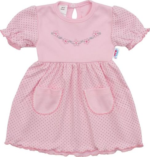 NEW BABY | New Baby Summer dress | Kojenecké šatičky s krátkým rukávem New Baby Summer dress | Růžová | 62 (3-6m) - obrázek 1