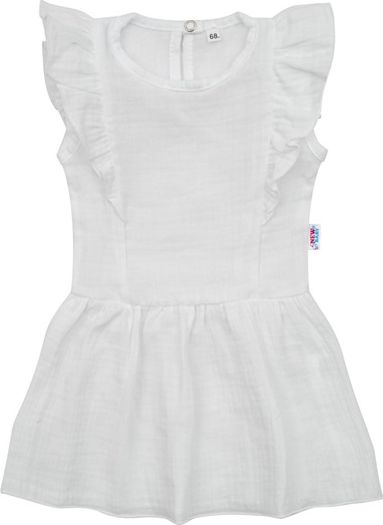 NEW BABY | New Baby Summer Nature Collection | Kojenecké mušelínové šaty New Baby Summer Nature Collection bílé | Bílá | 56 (0-3m) - obrázek 1