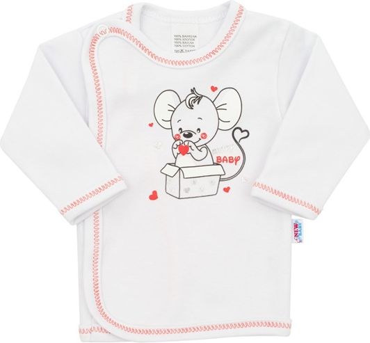 NEW BABY | New Baby Mouse | Kojenecká košilka New Baby Mouse bílá | Bílá | 56 (0-3m) - obrázek 1
