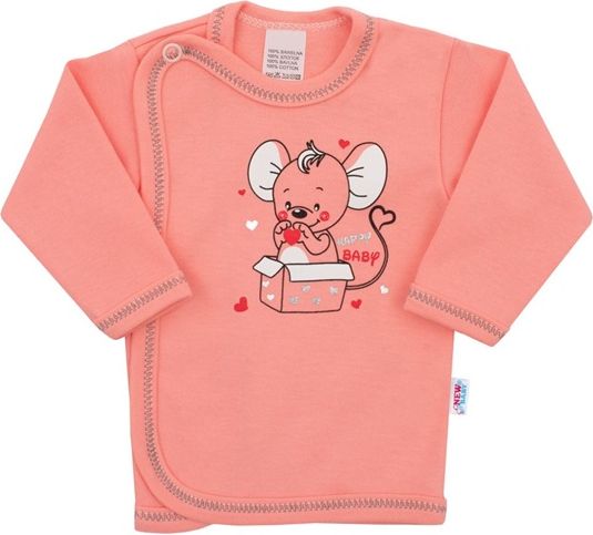 NEW BABY | New Baby Mouse | Kojenecká košilka New Baby Mouse lososová | Růžová | 56 (0-3m) - obrázek 1