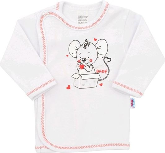 NEW BABY | New Baby Mouse | Kojenecká košilka New Baby Mouse bílá | Bílá | 62 (3-6m) - obrázek 1