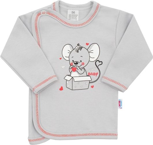 NEW BABY | New Baby Mouse | Kojenecká košilka New Baby Mouse šedá | Šedá | 62 (3-6m) - obrázek 1