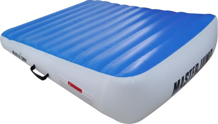 Incline mat MASTERJUMP nafukovací klín 120 x 90 x 10-30 cm - modrá - bílá - obrázek 2