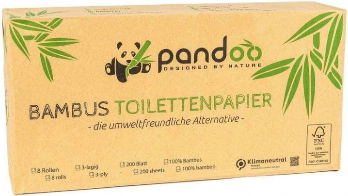 Pandoo Bambusový toaletní papír 3vrstvý 8 ks - obrázek 1