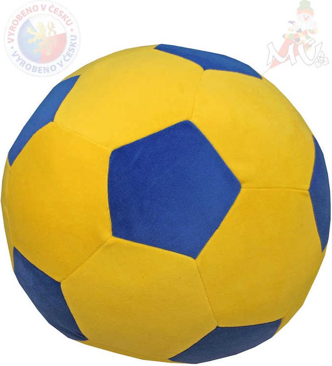 MORAVSKÁ ÚSTŘEDNA PLYŠ Baby míč žlutomodrý 40cm pro miminko - obrázek 1