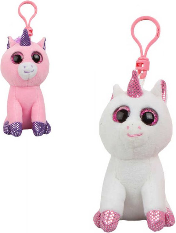 PLYŠ Jednorožec s klipem 11cm klíčenka 2 barvy *PLYŠOVÉ HRAČKY* - obrázek 1