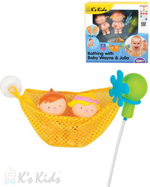 K´S KIDS Baby koupání s Waynem a Julií set 2 panenky se sprchou do vany - obrázek 1