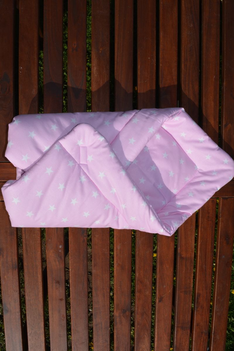 KHC Zavinovačka pro miminko Hvězdy na růžové na bílé 75x75 cm - obrázek 2