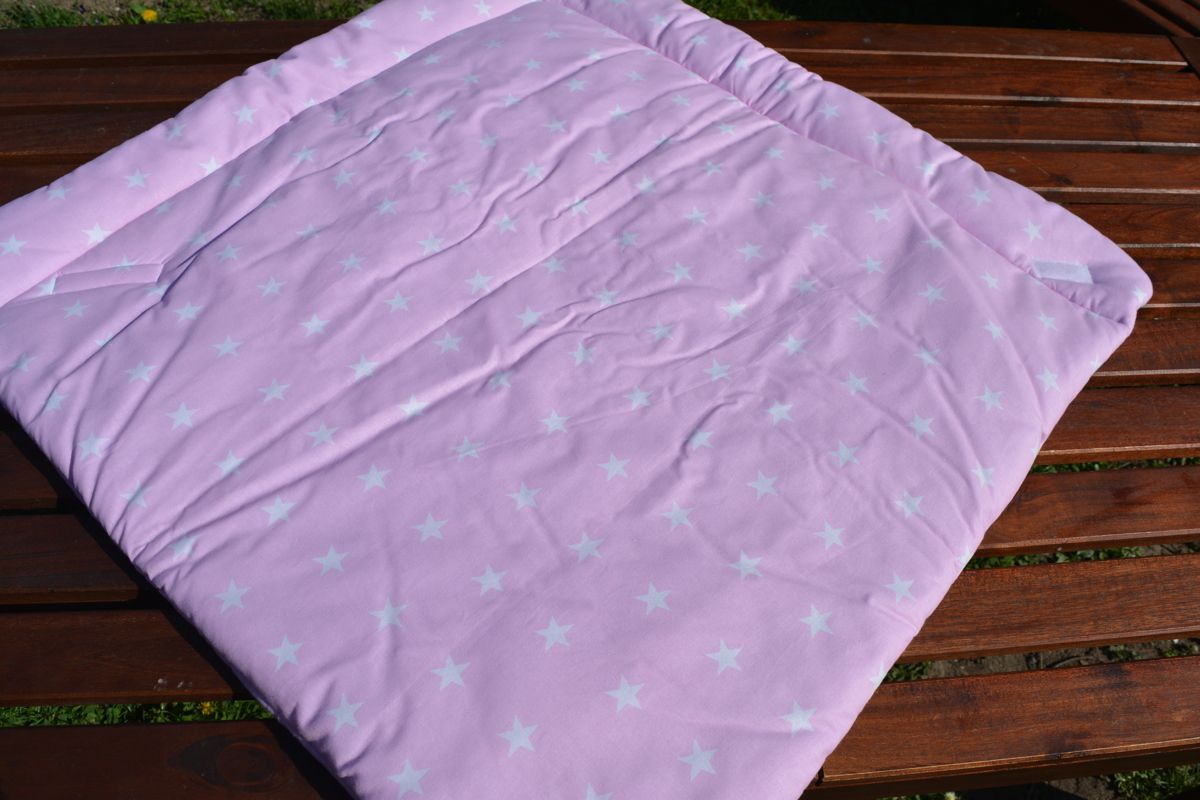 KHC Zavinovačka pro miminko Hvězdy na růžové na bílé 75x75 cm - obrázek 3