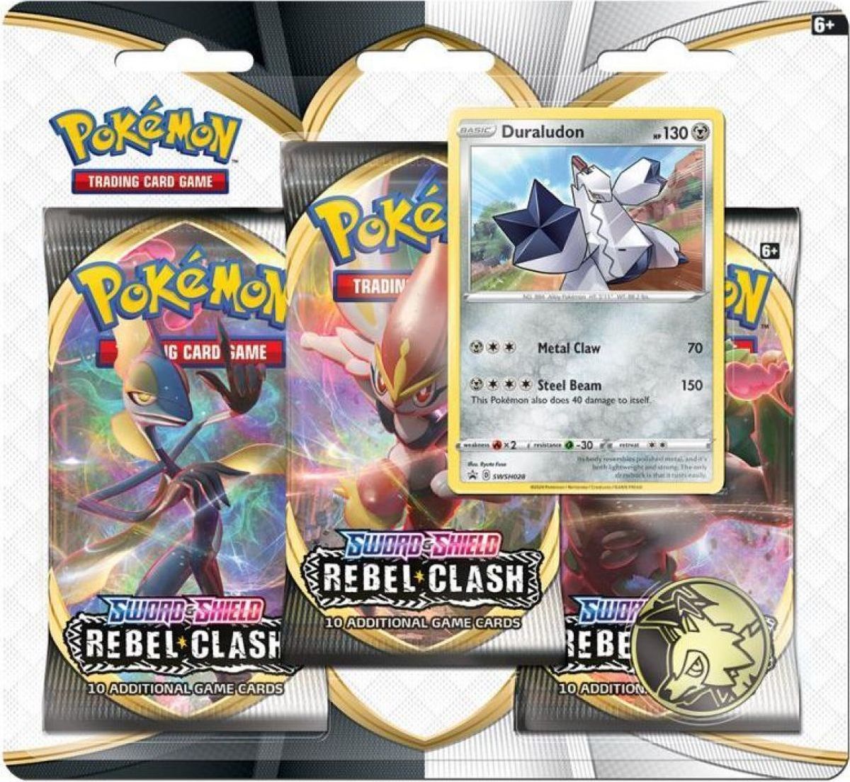 Pokémon TCG  SWSH02 Rebel Clash 3 Blister Booster - obrázek 1