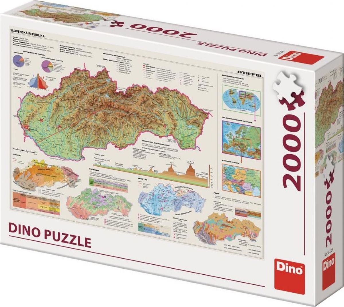 Dino Mapa Slovenska 2000 dílků puzzle - obrázek 1