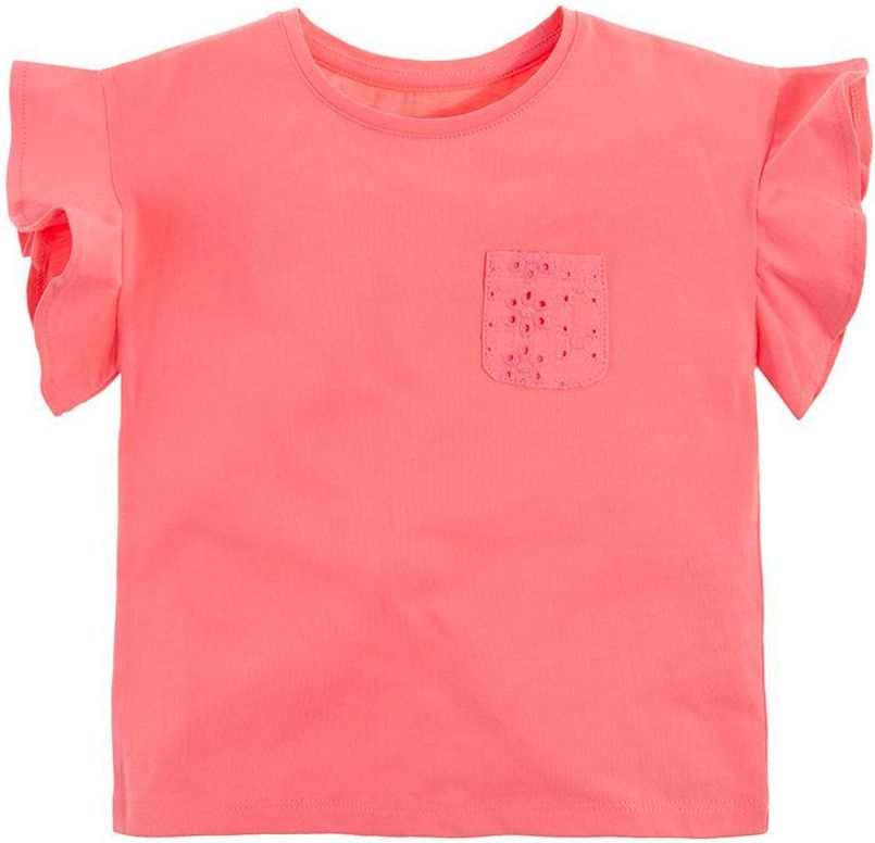 COOL CLUB COOL CLUB Dívčí tričko s krátkým rukávem s volány a kapsičkou RŮŽOVÁ 110 - obrázek 1
