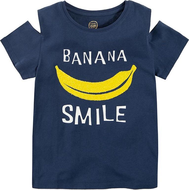 COOL CLUB COOL CLUB Dívčí tričko s krátkým rukávem s průstřihy Banana smile NÁMOŘNICKÁ MODRÁ 164 - obrázek 1