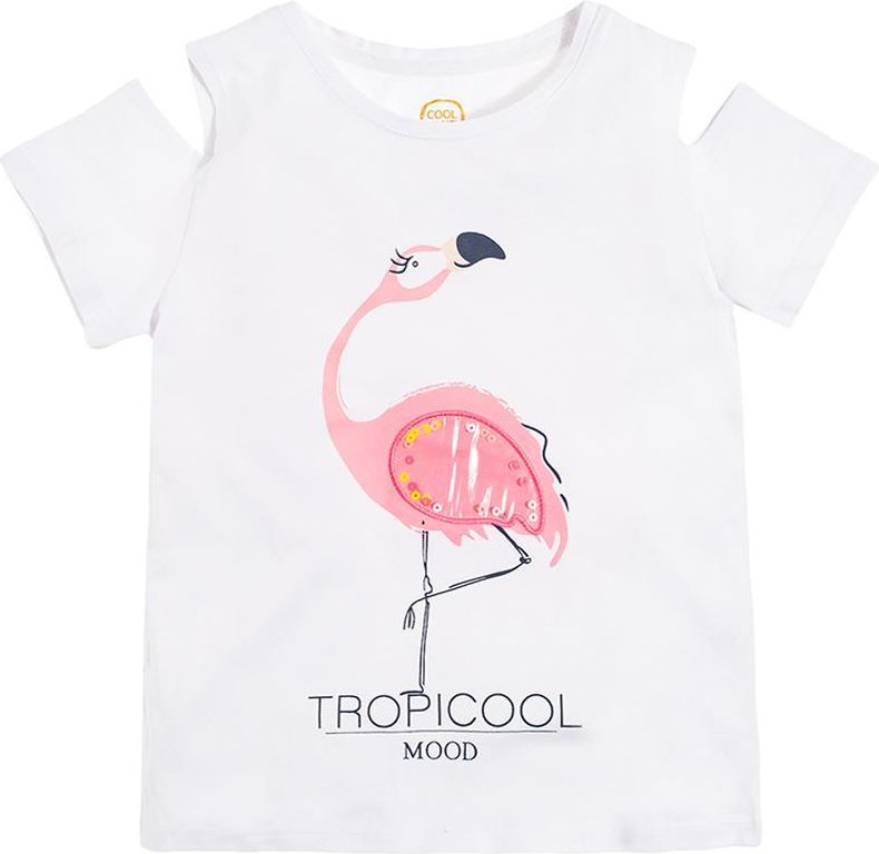 COOL CLUB COOL CLUB Dívčí tričko s krátkým rukávem Tropicool mood BÍLÁ 134 - obrázek 1