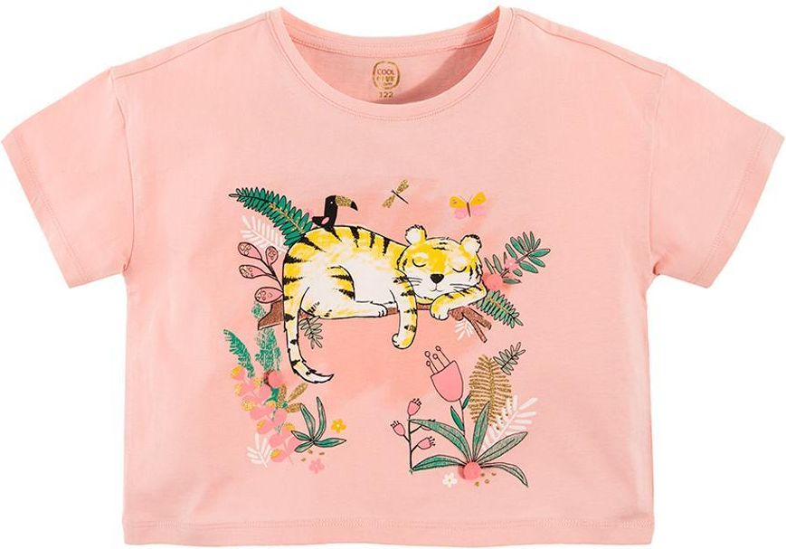 COOL CLUB COOL CLUB Dívčí tričko s krátkým rukávem Ospalý tygr SVĚTLE RŮŽOVÁ 92 - obrázek 1