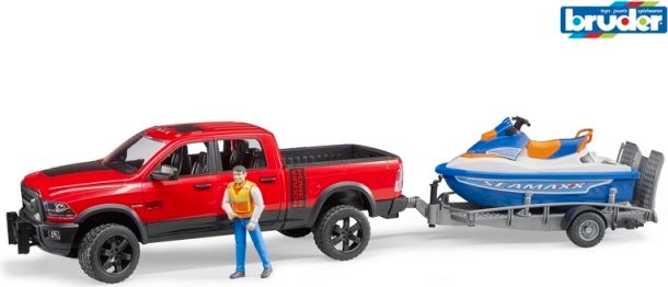 Bruder 2503 Terénní auto RAM s vodním skútrem Seamaxx a figurkou - obrázek 1