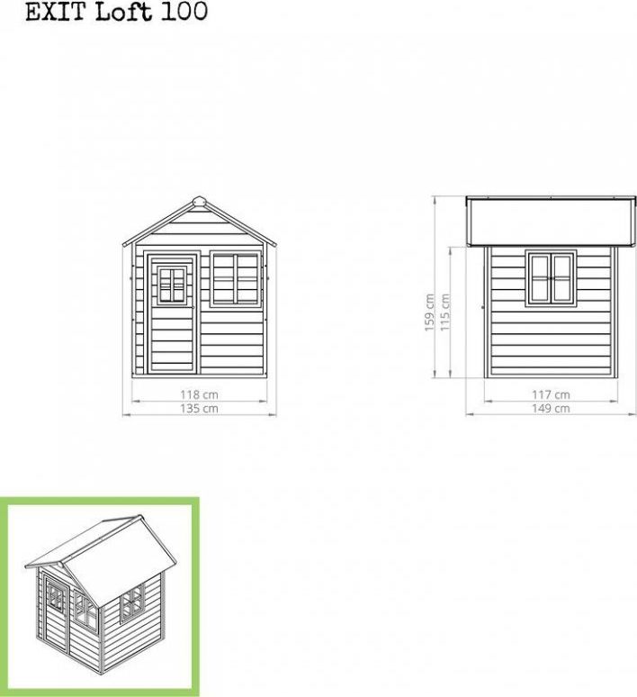 Zahradní cedrový domeček Exit Loft 100 přírodní - obrázek 2