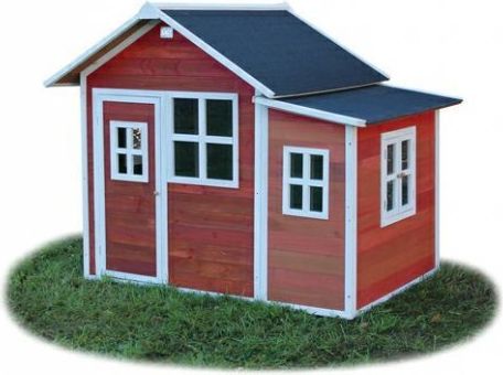 Zahradní cedrový domeček Exit Loft 150 červený - obrázek 1