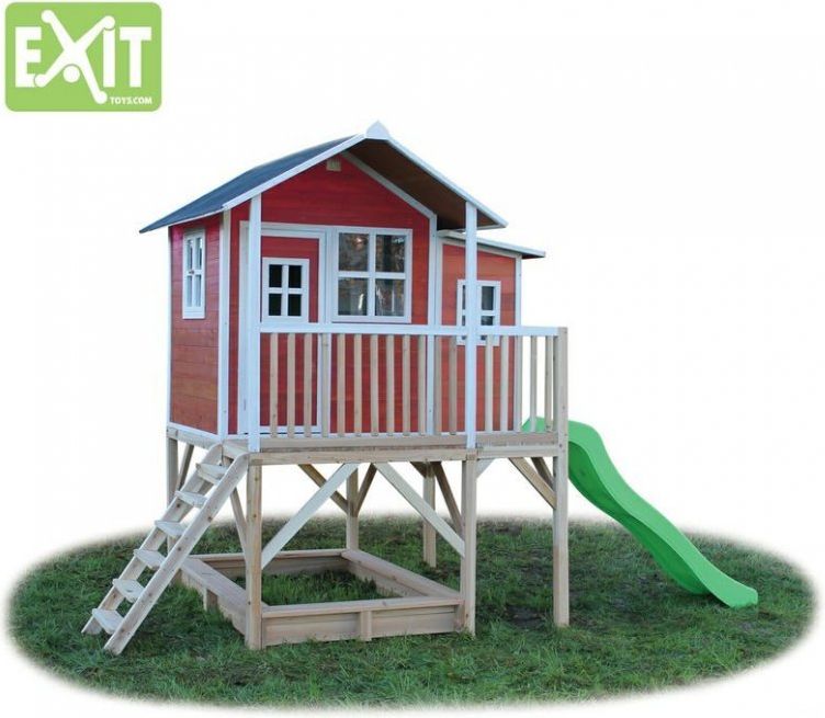 Zahradní cedrový domeček Exit Loft 550 červený - obrázek 2