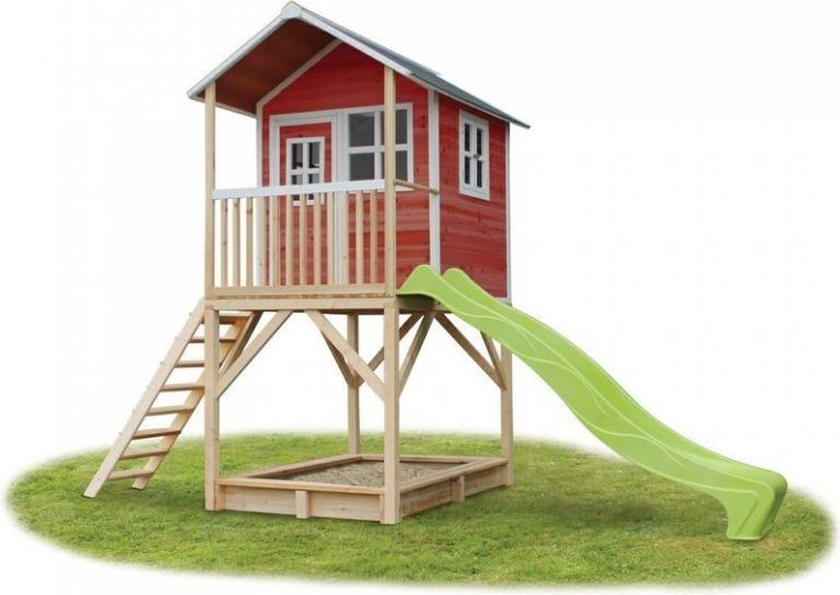 Zahradní cedrový domeček Exit Loft 700 červený - obrázek 1