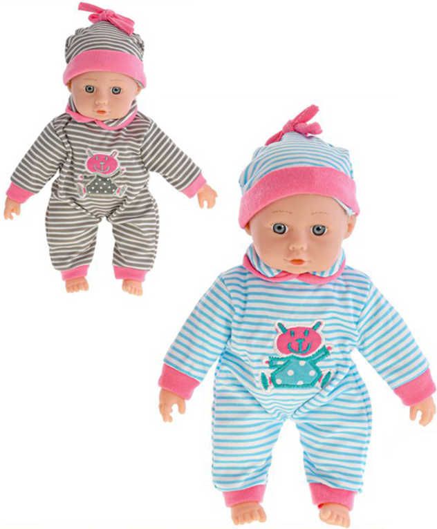 Baby miminko panenka 26cm pruhovaný obleček měkké tělíčko 2 barvy - obrázek 1