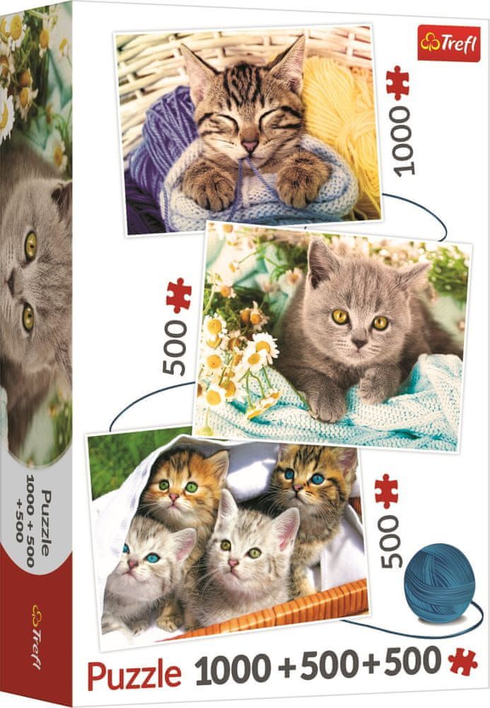 Trefl Puzzle Kočičí potěšení 1000 + 500 + 500 dílků - obrázek 1