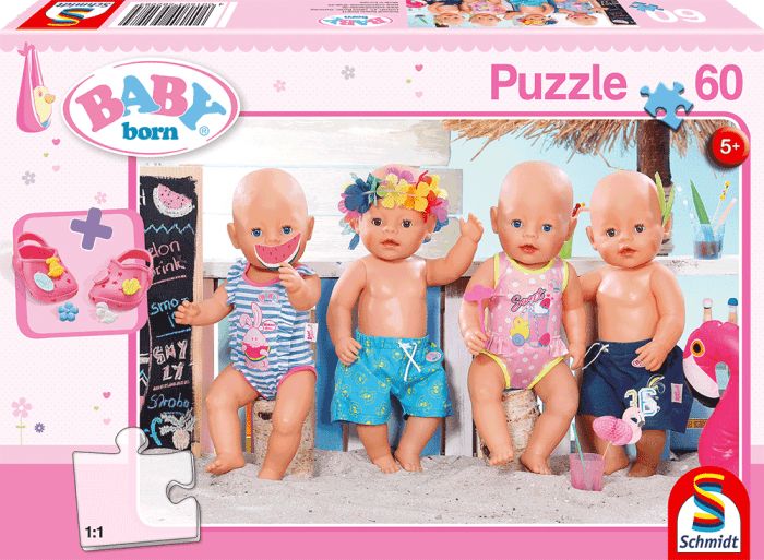 Schmidt Puzzle Baby Born: Léto 60 dílků + dárek - obrázek 1