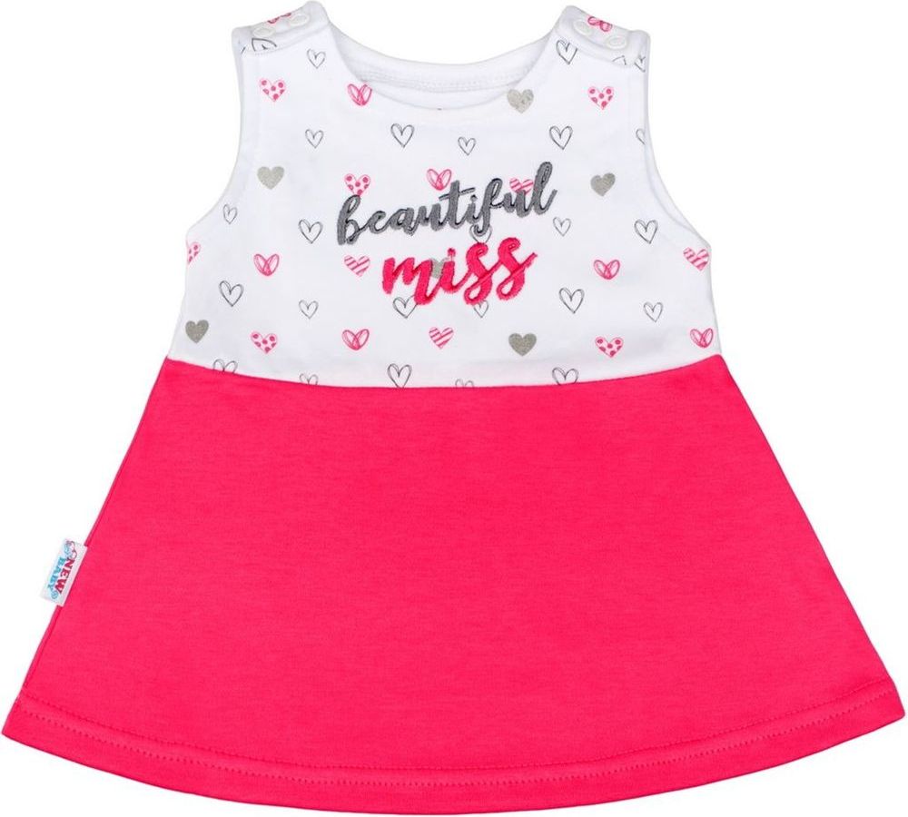 NEW BABY Kojenecké šaty bez rukávů New Baby růžové - Kojenecké šaty bez rukávů New Baby růžové - obrázek 1