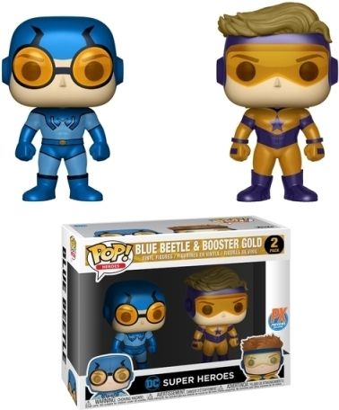 Funko POP DC 2 Pack: Blue Beetle & Booster Gold Metallic (Exc) (CC) - obrázek 1