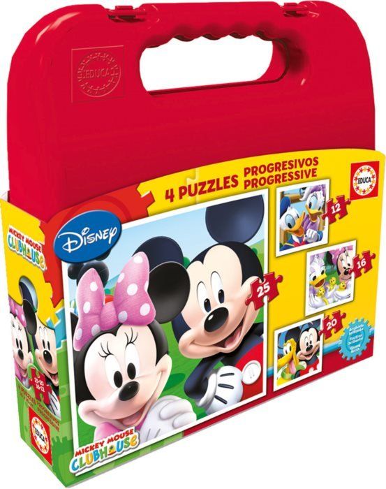 Educa Puzzle v kufříku Mickey Mouse a kamarádi 4v1 (12,16,20,25 dílků) - obrázek 1
