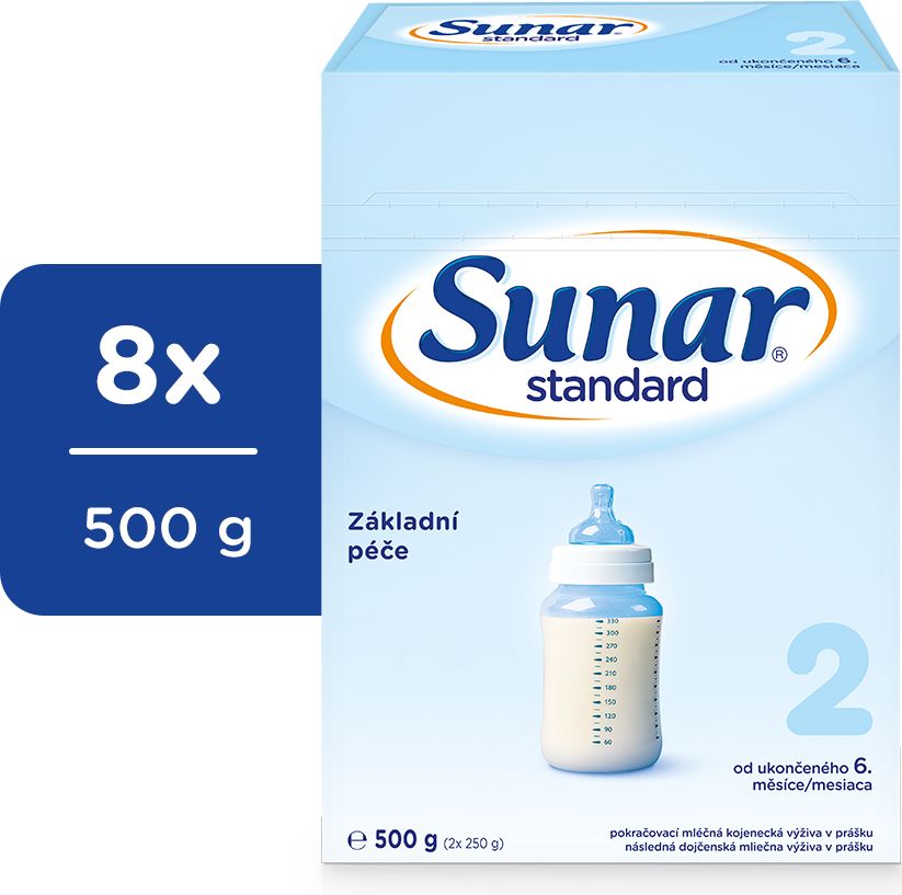 8x SUNAR Kojenecké mléko Standard 2, 500 g - obrázek 1