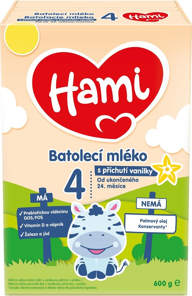 5x HAMI 4 Mléko batolecí s příchutí vanilky 600 g - obrázek 2
