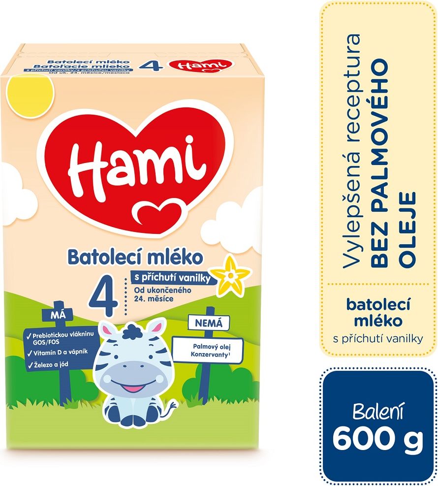 5x HAMI 4 Mléko batolecí s příchutí vanilky 600 g - obrázek 3