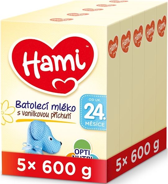 5 x HAMI 24+ s příchutí vanilky (600 g) – kojenecké mléko - obrázek 1