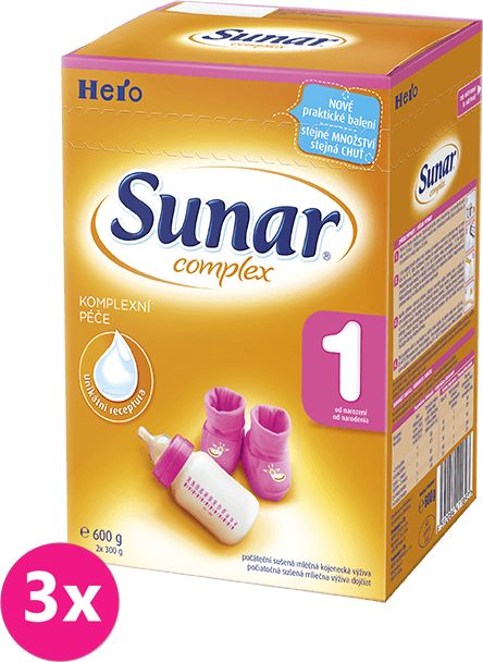 3x SUNAR Complex 1 (600 g) – kojenecké mléko - obrázek 1
