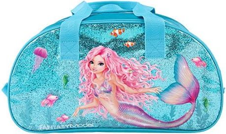 Fantasy Model Sportovní taška , Mořská panna, tyrkysová s glitry - obrázek 1