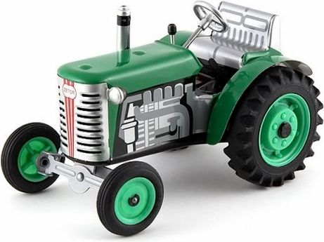Traktor Zetor zelený na klíček kov 14cm 1:25 v krabičce Kovap - obrázek 2