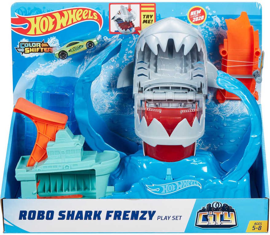 MATTEL HOT WHEELS City color shifters robo žralok set akční dráha s autíčkem plast - obrázek 2