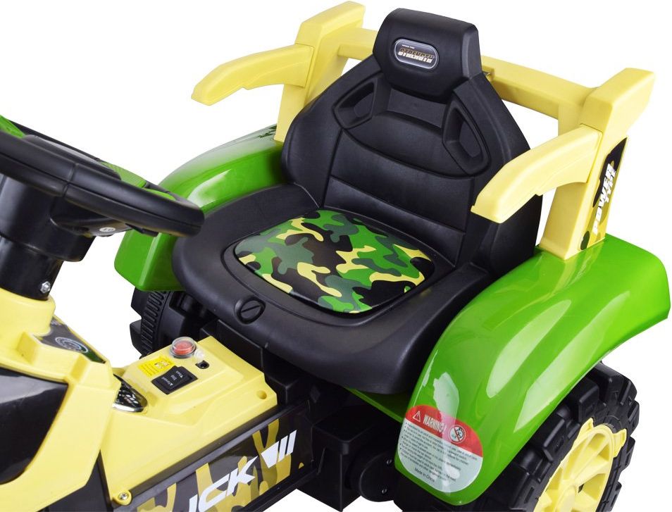 Elektrický traktor s přívěsem - zelený - obrázek 2