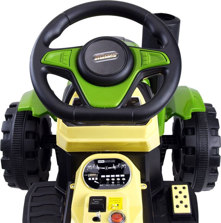 Elektrický traktor s přívěsem - zelený - obrázek 5