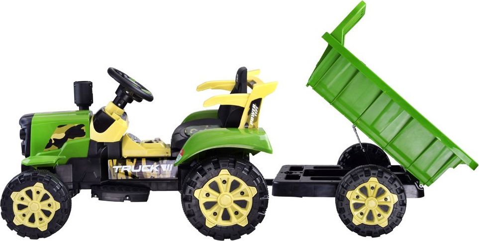 Elektrický traktor s přívěsem - zelený - obrázek 8